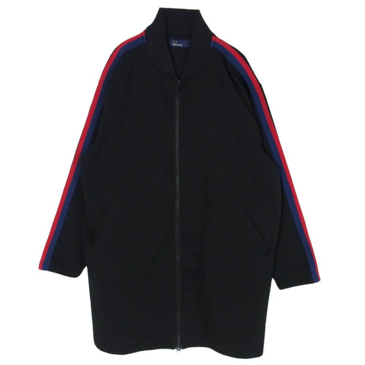 FRED PERRY フレッドペリー FZ2569 BILLY'S EXCLUSIVE BOMBER TRACK COAT ボンバートラックコート ジャージー ロングジャケット ブラック系 L【中古】