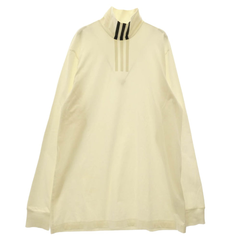 Y-3 Yohji Yamamoto ワイスリー ヨウジヤマモト DP0483 3-STRIPES HIGH NECK TEE 3ストライプ ハイネック 長袖Tシャツ ホワイト オフホワイト系 ホワイト系 M【中古】