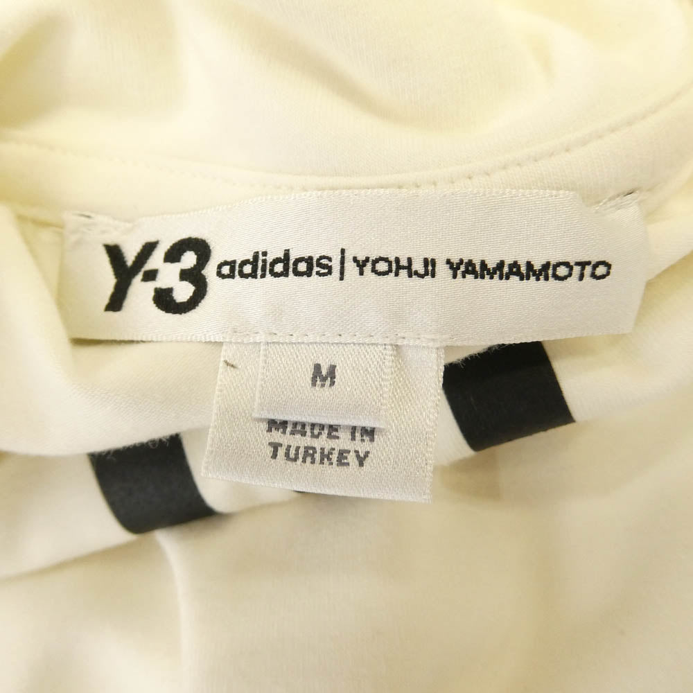 Y-3 Yohji Yamamoto ワイスリー ヨウジヤマモト DP0483 3-STRIPES HIGH NECK TEE 3ストライプ ハイネック 長袖Tシャツ ホワイト オフホワイト系 ホワイト系 M【中古】