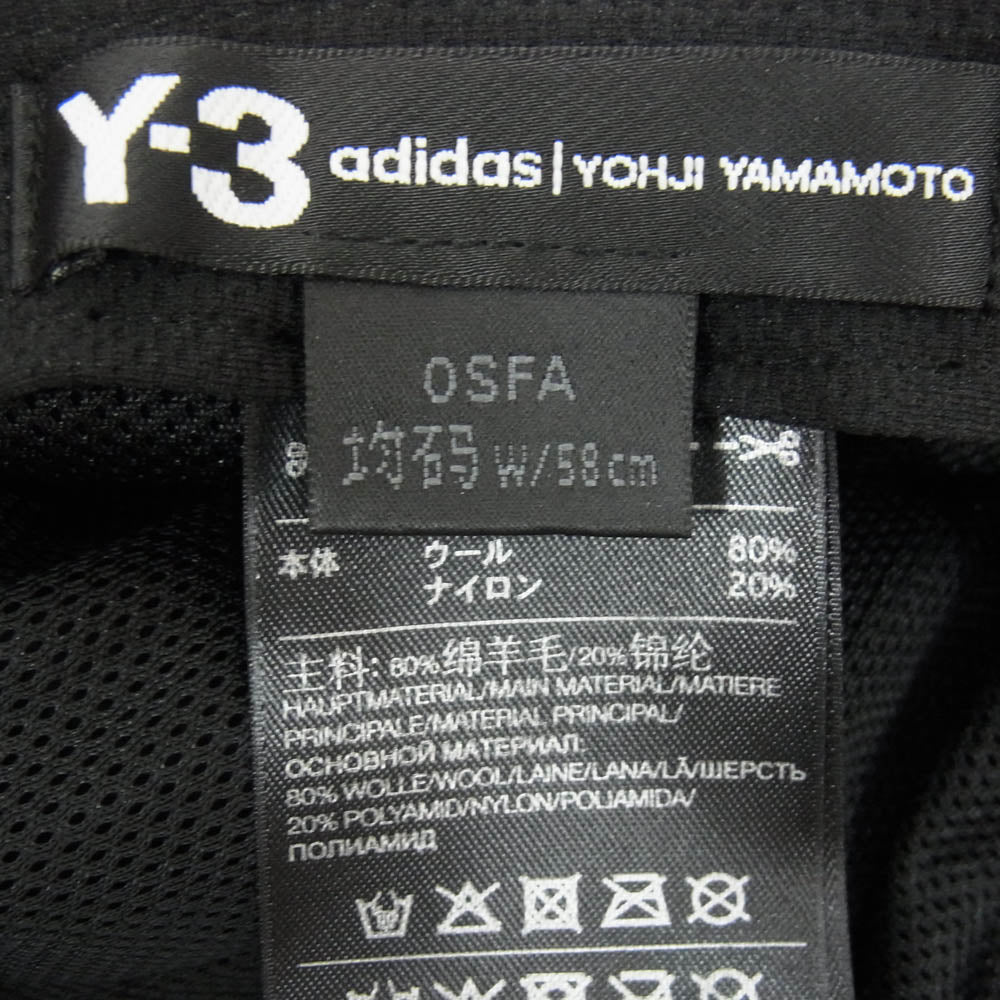 Y-3 Yohji Yamamoto ワイスリー ヨウジヤマモト GK3131 CH1 WOOL CAP ロゴ ウール キャップ ブラック系【中古】