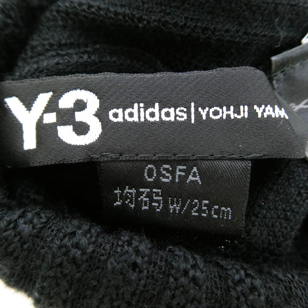 Y-3 Yohji Yamamoto ワイスリー ヨウジヤマモト FH9284 BEANIE 3S ロゴ ビーニー ニットキャップ ブラック系 ホワイト系 W/25cm【中古】