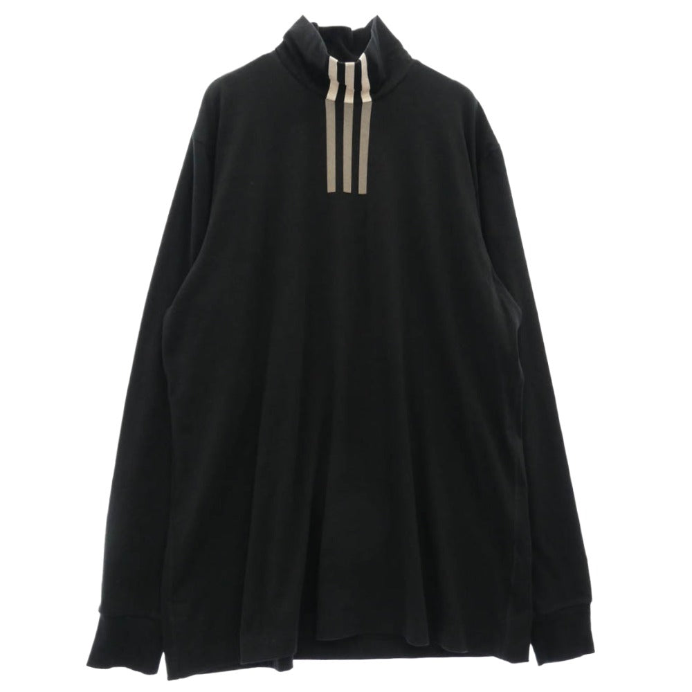 Y-3 Yohji Yamamoto ワイスリー ヨウジヤマモト DP0482 3-STRIPES HIGH NECK TEE 3ストライプ ハイネック 長袖Tシャツ ブラック ブラック系 M【中古】