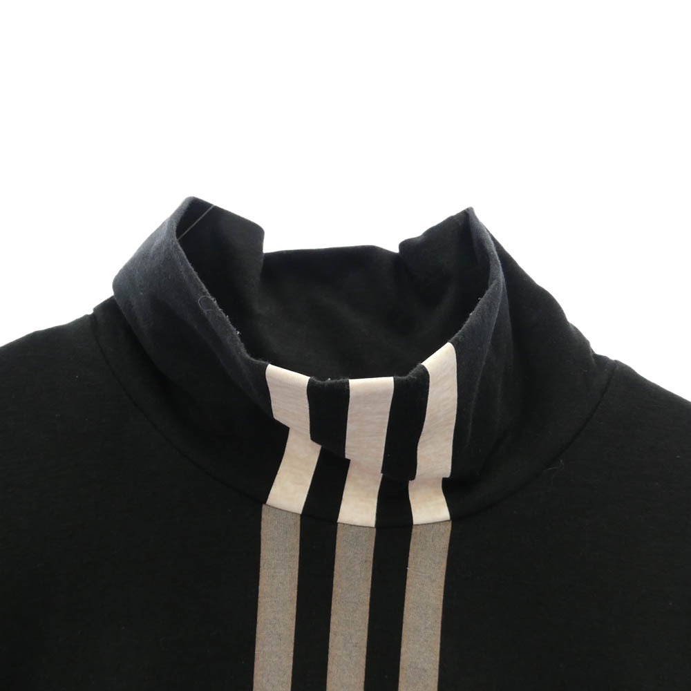 Y-3 Yohji Yamamoto ワイスリー ヨウジヤマモト DP0482 3-STRIPES HIGH NECK TEE 3ストライプ ハイネック 長袖Tシャツ ブラック ブラック系 M【中古】