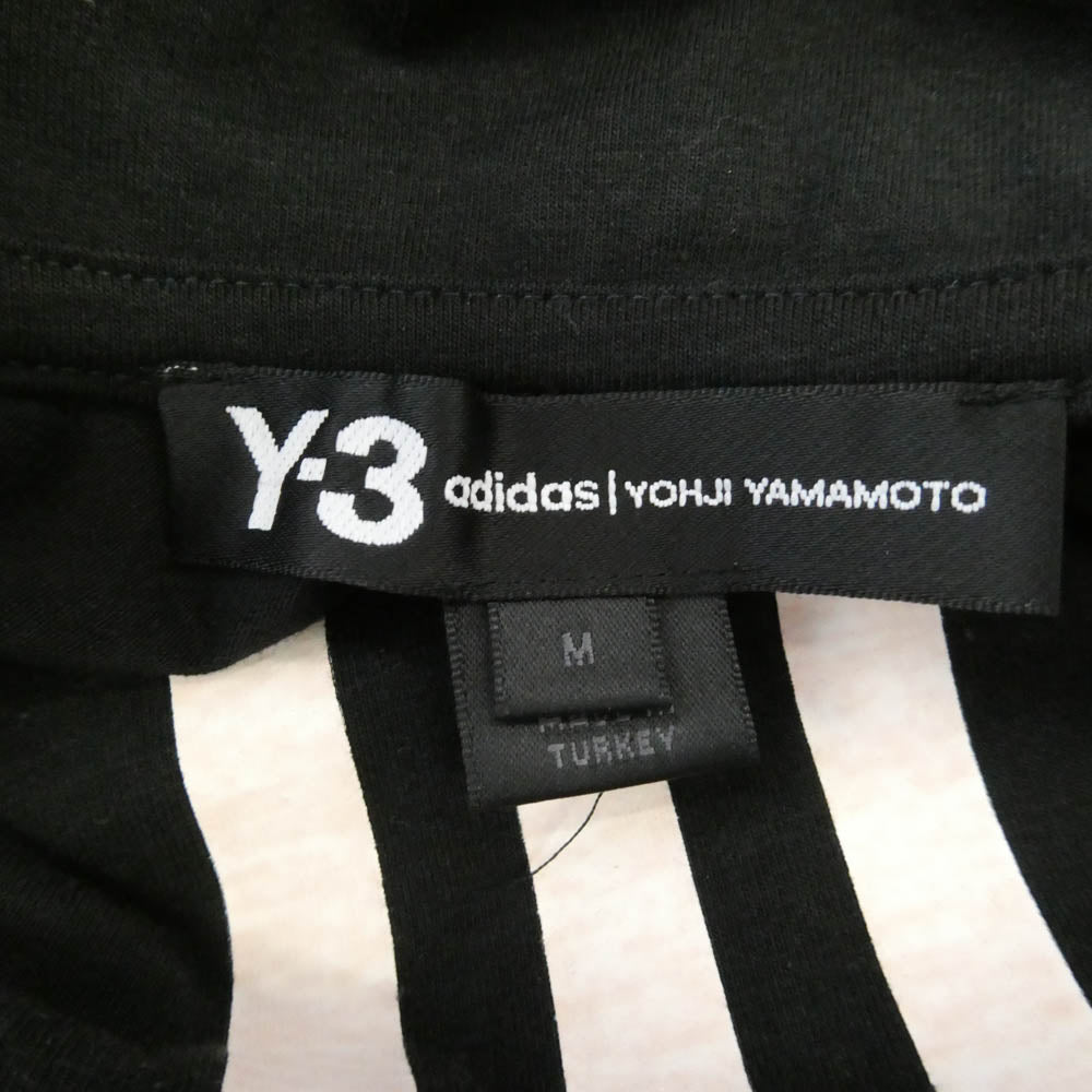 Y-3 Yohji Yamamoto ワイスリー ヨウジヤマモト DP0482 3-STRIPES HIGH NECK TEE 3ストライプ ハイネック 長袖Tシャツ ブラック ブラック系 M【中古】