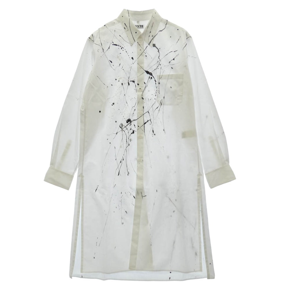 Yohji Yamamoto ヨウジヤマモト S'YTE サイト 21SS UT-B59-085 スプラッシュペイントブロードロングシャツ ホワイト系 3【美品】【中古】