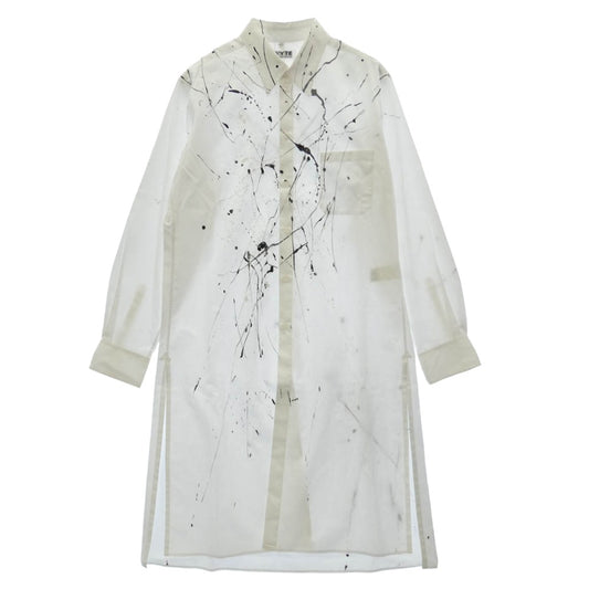 Yohji Yamamoto ヨウジヤマモト S'YTE サイト 21SS UT-B59-085 スプラッシュペイントブロードロングシャツ ホワイト系 3【美品】【中古】