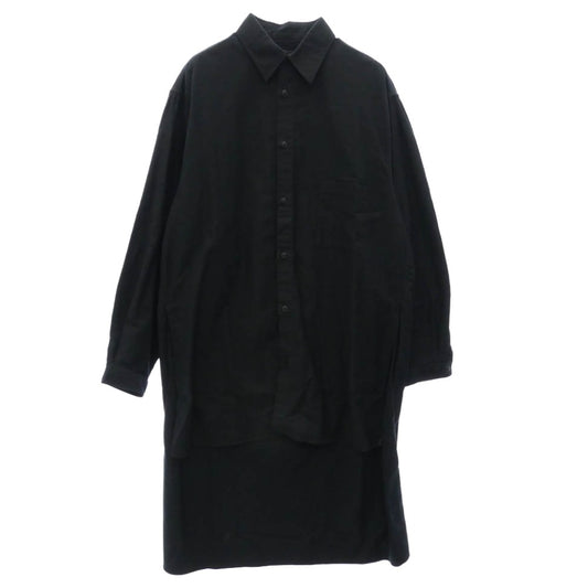 Yohji Yamamoto POUR HOMME ヨウジヤマモトプールオム 17SS HD-B99-999 スタッフシャツ バックプリント長袖シャツ ブラック系【中古】