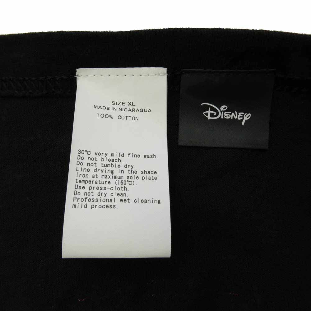 ブイエー MICKEYMOUSE Various Colors S/S Tee ミッキーマウス 蛍光 発泡 プリント 半袖 Tシャツ ブラック系 XL【極上美品】【中古】