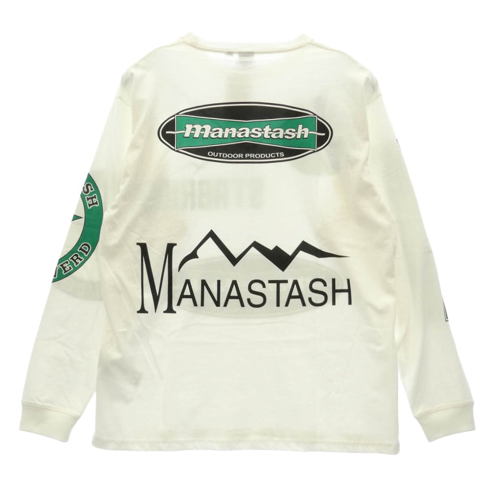 スタブリッジ MANASTASH マナスタッシュ × MANASTASH Archive Logo L/S T マナスタッシュ アーカイブ ロングスリーブ 長袖 Tシャツ ホワイト系 L【新古品】【未使用】【中古】