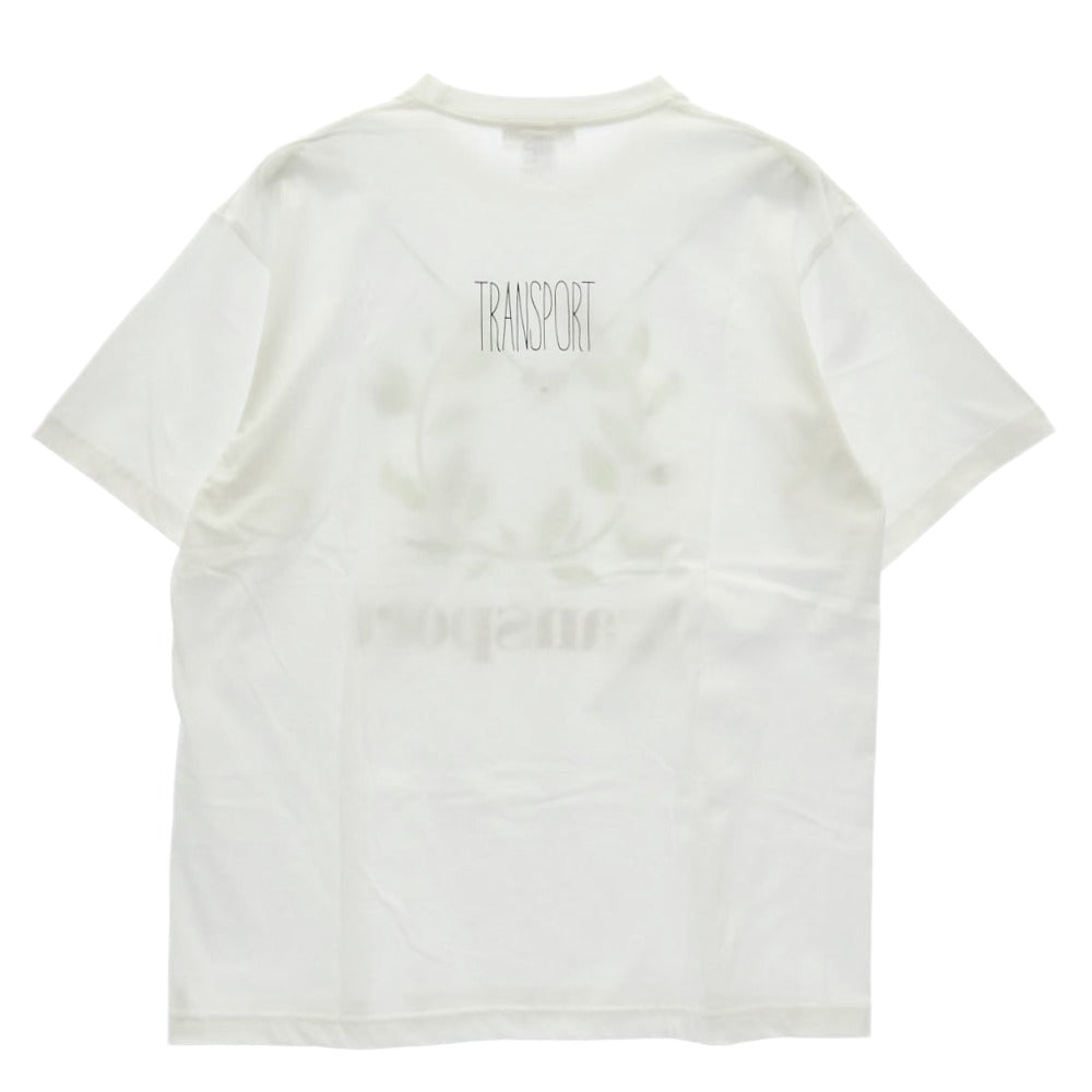 TRANSPORT トランスポート 月桂樹 ロゴ プリント 半袖 Tシャツ ホワイト系 XL【極上美品】【中古】