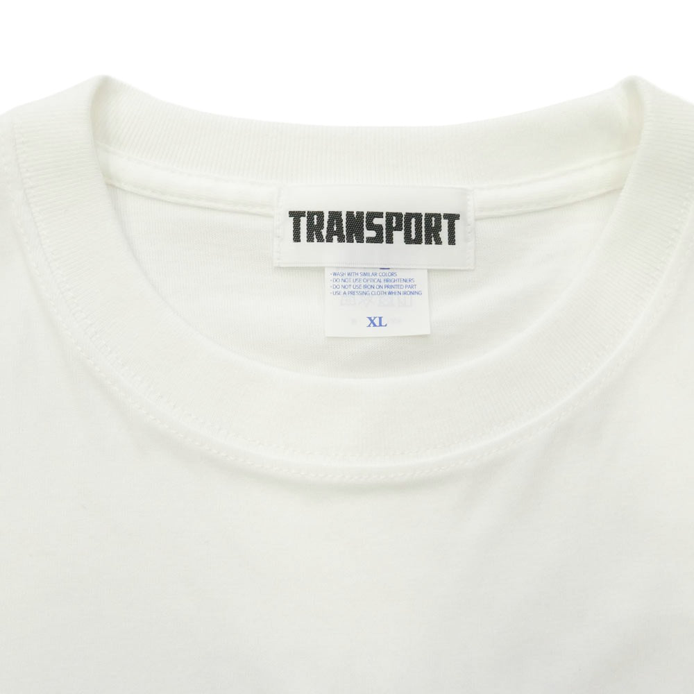 TRANSPORT トランスポート 月桂樹 ロゴ プリント 半袖 Tシャツ ホワイト系 XL【極上美品】【中古】
