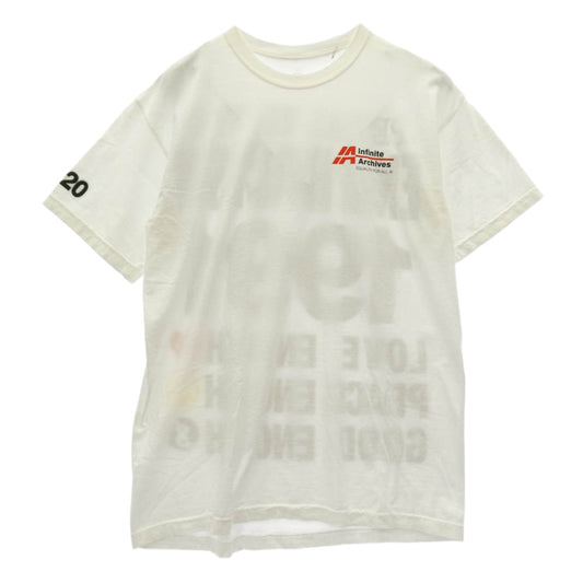 インフィニティ アーカイブ GOODENOUGH グッドイナフ FRAGMENT DESIGN フラグメントデザイン × GOODENOUGH × FRAGMENT DESIGN END RACISM TEE グッドイナフ フラグメント デザイン ロゴ プリント 半袖 Tシャツ ホワイト系 L【極上美品】【中古】