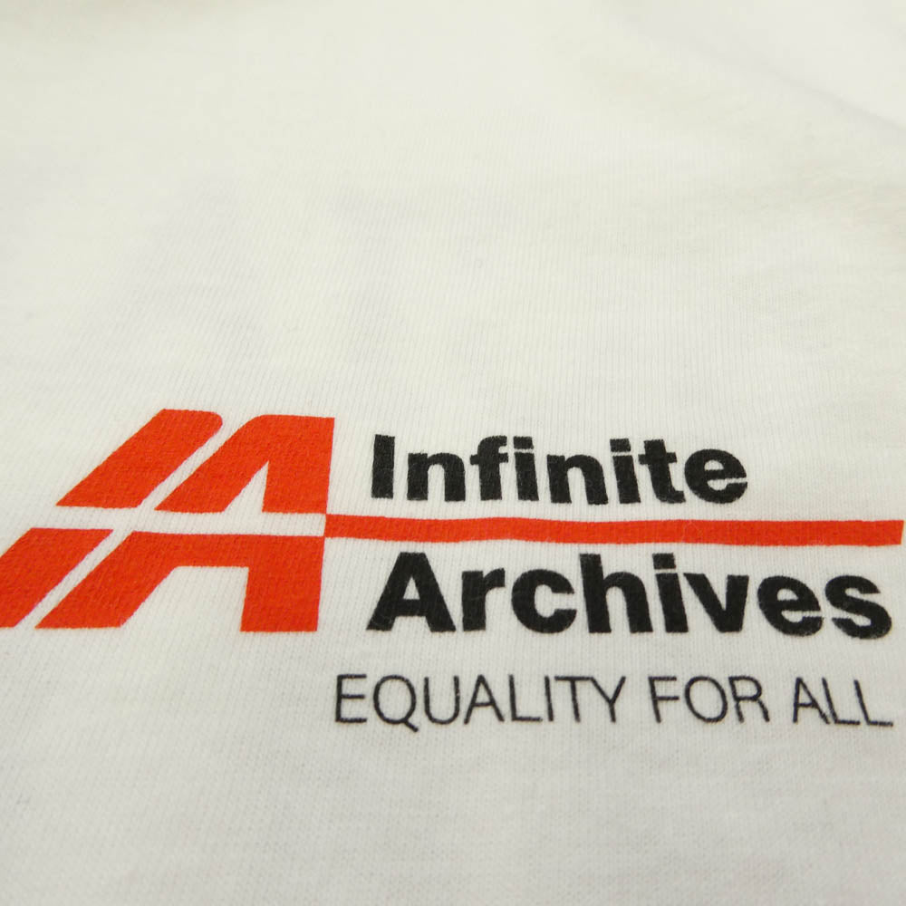 インフィニティ アーカイブ GOODENOUGH グッドイナフ FRAGMENT DESIGN フラグメントデザイン × GOODENOUGH × FRAGMENT DESIGN END RACISM TEE グッドイナフ フラグメント デザイン ロゴ プリント 半袖 Tシャツ ホワイト系 L【極上美品】【中古】