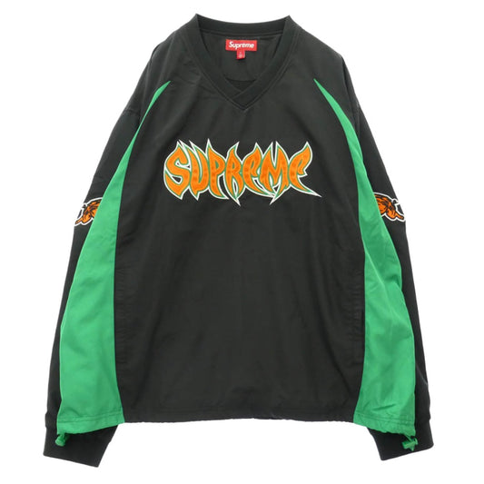 Supreme シュプリーム 25AW Warthog Warm Up Pullover フロントロゴ刺繍 ウォートホッグ ウォーム アップ ナイロン プルオーバー ブラック系 L【新古品】【未使用】【中古】