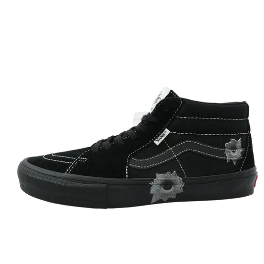 Supreme シュプリーム VANS バンズ 25SS 630129-001 × Vans × Nate Lowman 日本限定 Skate Grosso Mid Bullet Hole Black Japan Exclusive ネイトロウマン バンズ スケートグロッソ ミッド バレットホール ブラック ミドルカット スニーカー ブラック系 28.5cm【新古品】【未使用】【中古】