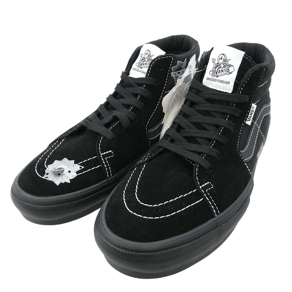 Supreme シュプリーム VANS バンズ 25SS 630129-001 × Vans × Nate Lowman 日本限定 Skate Grosso Mid Bullet Hole Black Japan Exclusive ネイトロウマン バンズ スケートグロッソ ミッド バレットホール ブラック ミドルカット スニーカー ブラック系 28.5cm【新古品】【未使用】【中古】