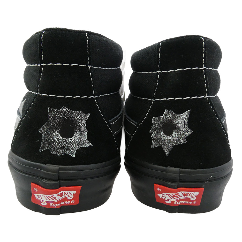 Supreme シュプリーム VANS バンズ 25SS 630129-001 × Vans × Nate Lowman 日本限定 Skate Grosso Mid Bullet Hole Black Japan Exclusive ネイトロウマン バンズ スケートグロッソ ミッド バレットホール ブラック ミドルカット スニーカー ブラック系 28.5cm【新古品】【未使用】【中古】
