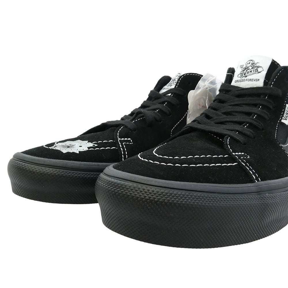 Supreme シュプリーム VANS バンズ 25SS 630129-001 × Vans × Nate Lowman 日本限定 Skate Grosso Mid Bullet Hole Black Japan Exclusive ネイトロウマン バンズ スケートグロッソ ミッド バレットホール ブラック ミドルカット スニーカー ブラック系 28.5cm【新古品】【未使用】【中古】