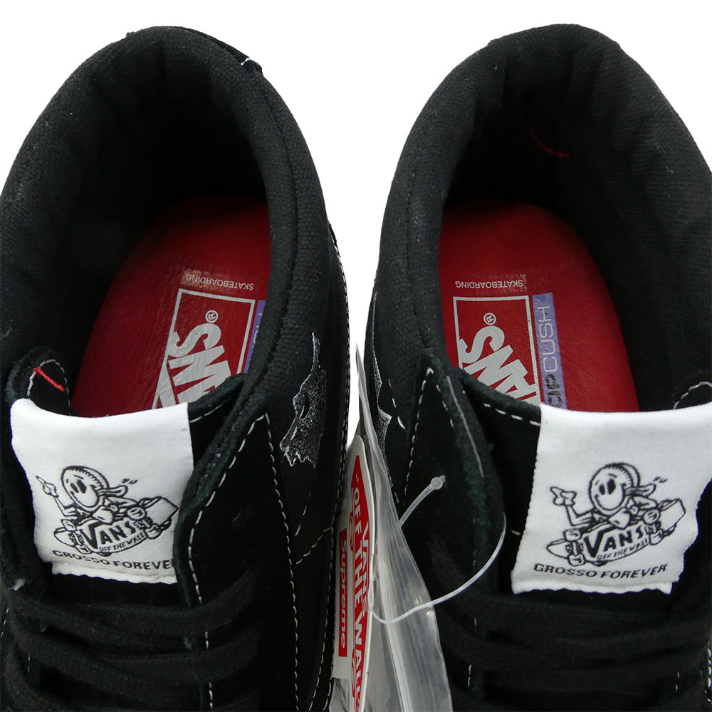 Supreme シュプリーム VANS バンズ 25SS 630129-001 × Vans × Nate Lowman 日本限定 Skate Grosso Mid Bullet Hole Black Japan Exclusive ネイトロウマン バンズ スケートグロッソ ミッド バレットホール ブラック ミドルカット スニーカー ブラック系 28.5cm【新古品】【未使用】【中古】