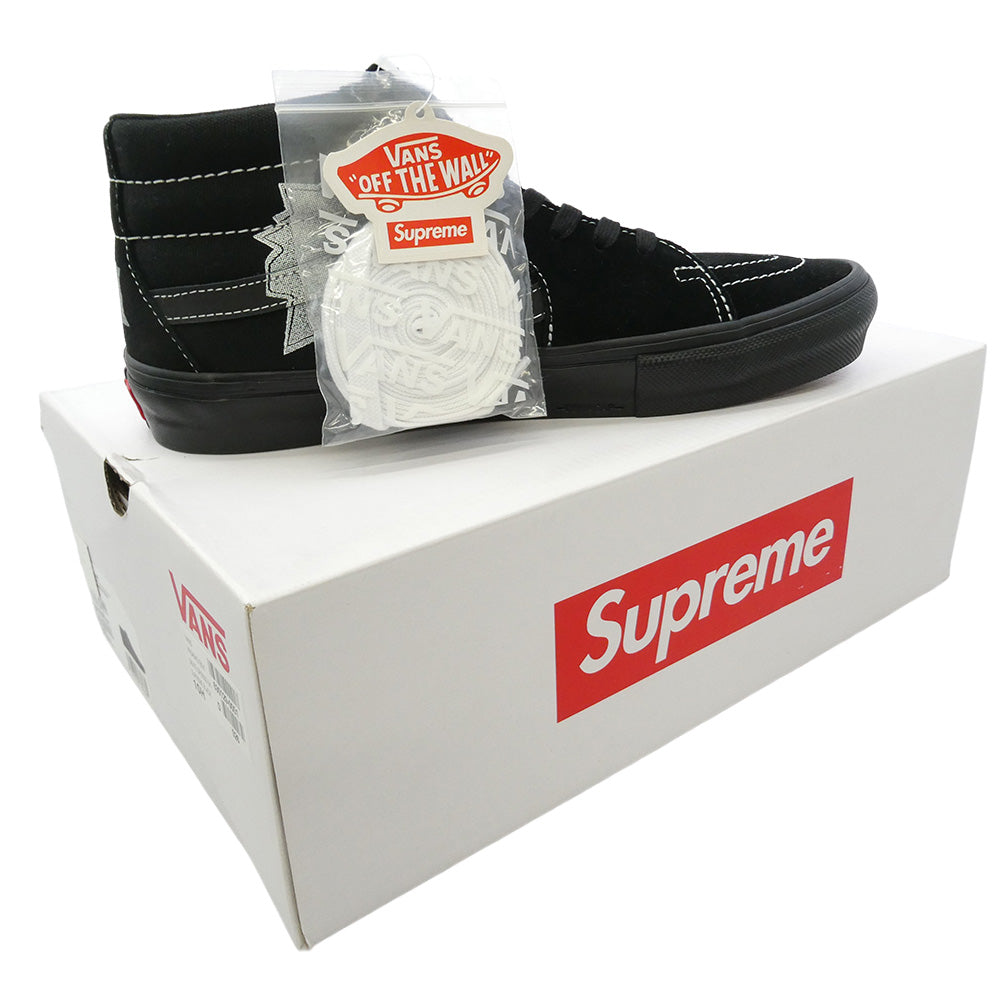 Supreme シュプリーム VANS バンズ 25SS 630129-001 × Vans × Nate Lowman 日本限定 Skate Grosso Mid Bullet Hole Black Japan Exclusive ネイトロウマン バンズ スケートグロッソ ミッド バレットホール ブラック ミドルカット スニーカー ブラック系 28.5cm【新古品】【未使用】【中古】