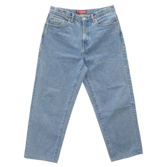 Supreme シュプリーム 22AW Baggy Jean Washed Blue ウォッシュド ブルー ウォッシュ加工 クラシックロゴ 刺繍 バギー デニム パンツ インディゴブルー系 32【美品】【中古】