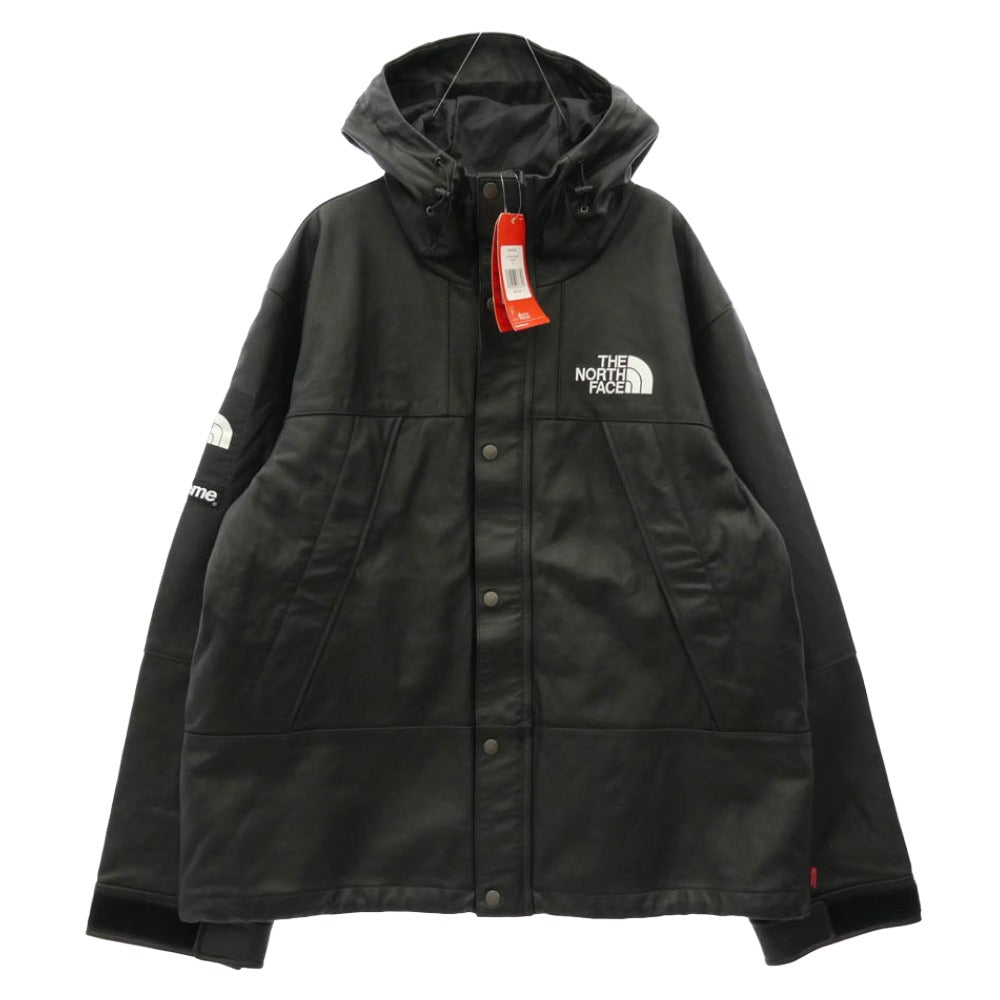 Supreme シュプリーム THE NORTH FACE ノースフェイス 18AW NF0A3VJ8 × THE NORTH FACE ノースフェイス Leather Mountain Jacket レザー マウンテン ジャケット ブラック系 XL【新古品】【未使用】【中古】