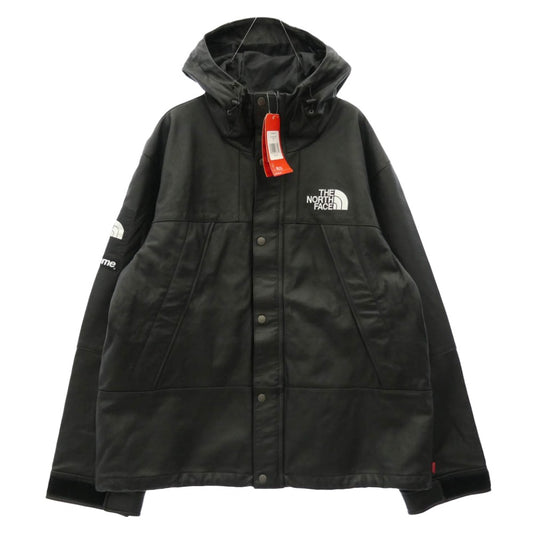 Supreme シュプリーム THE NORTH FACE ノースフェイス 18AW NF0A3VJ8 × THE NORTH FACE ノースフェイス Leather Mountain Jacket レザー マウンテン ジャケット ブラック系 XL【新古品】【未使用】【中古】