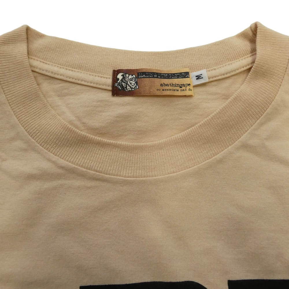 A BATHING APE アベイシングエイプ BAPE NEVER TEE グラデーション ロゴプリント 半袖 Tシャツ ベージュ系 M【中古】