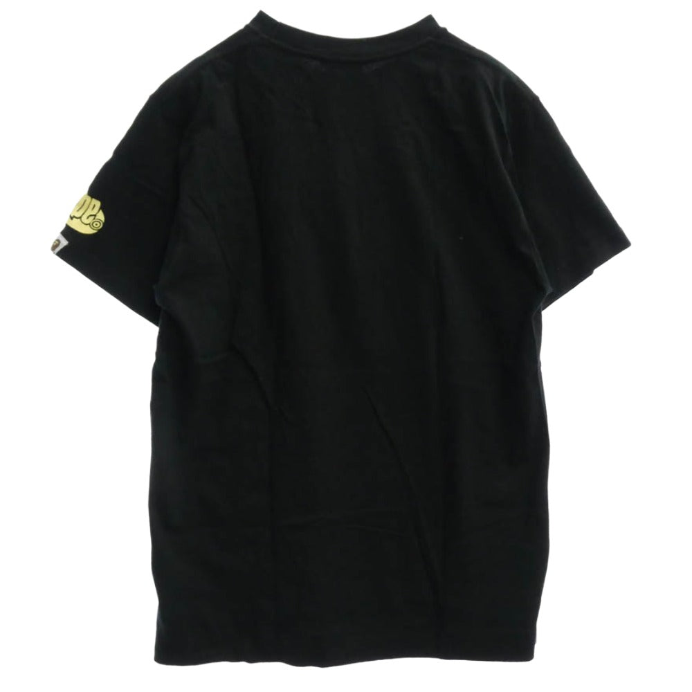 A BATHING APE アベイシングエイプ フロントプリント クルーネック 半袖 Tシャツ ブラック系 M【中古】