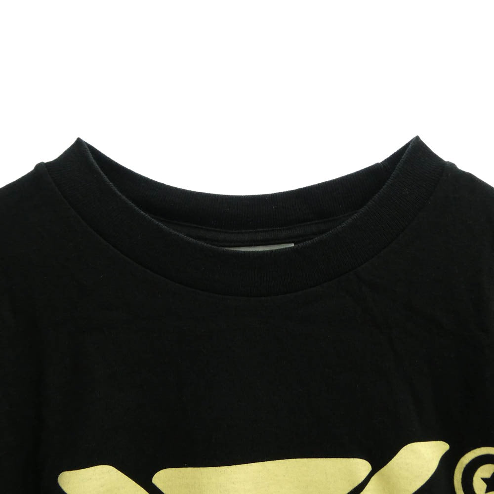 A BATHING APE アベイシングエイプ フロントプリント クルーネック 半袖 Tシャツ ブラック系 M【中古】