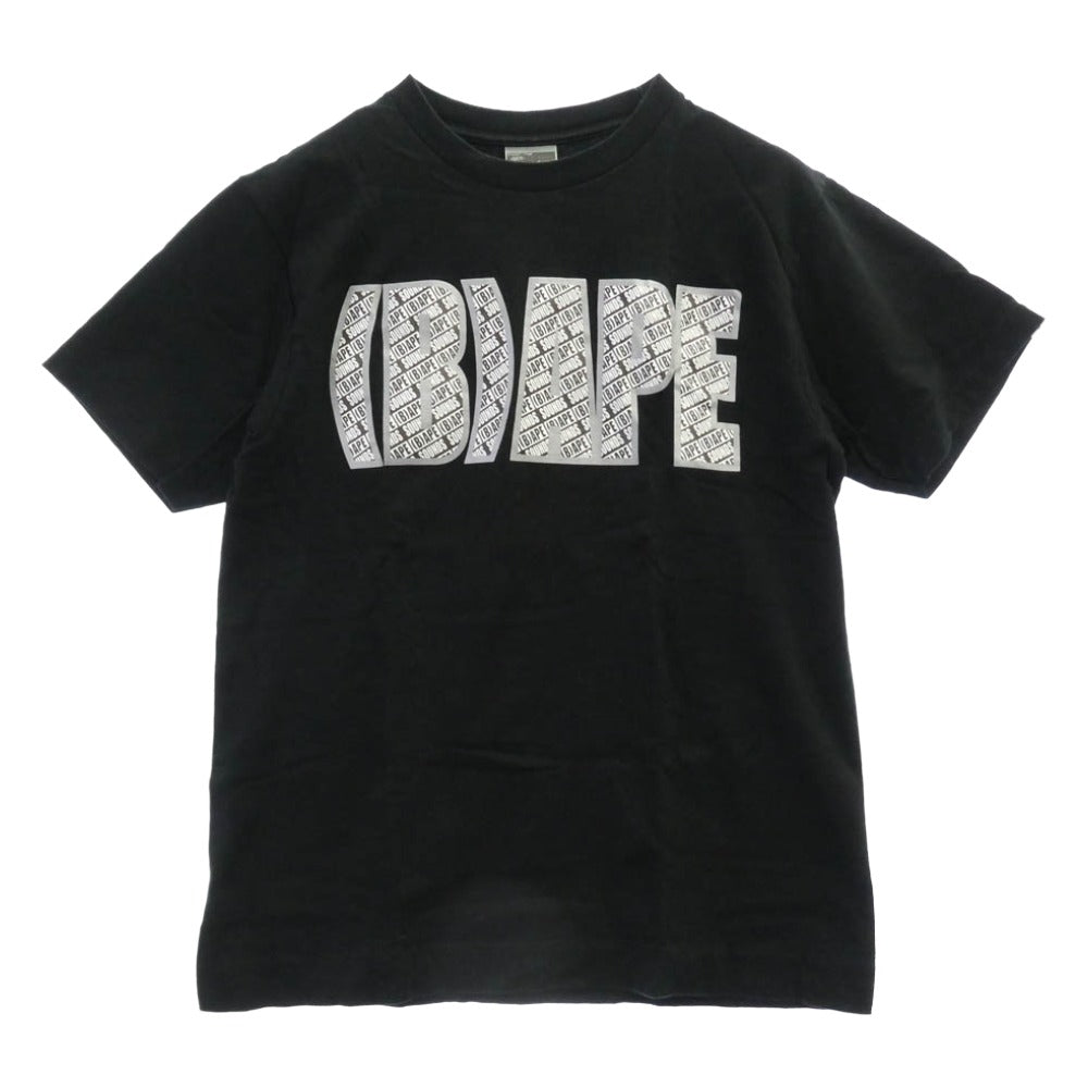A BATHING APE アベイシングエイプ ロゴインマイクロロゴプリント クルーネック 半袖 Tシャツ ブラック系【中古】