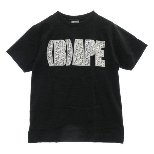 A BATHING APE アベイシングエイプ ロゴインマイクロロゴプリント クルーネック 半袖 Tシャツ ブラック系【中古】