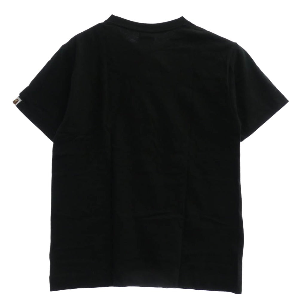 A BATHING APE アベイシングエイプ ロゴインマイクロロゴプリント クルーネック 半袖 Tシャツ ブラック系【中古】