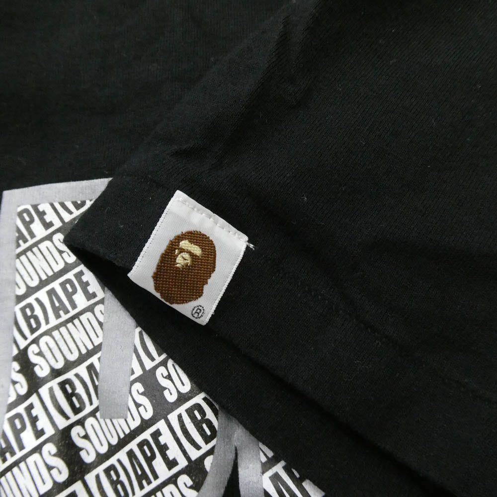 A BATHING APE アベイシングエイプ ロゴインマイクロロゴプリント クルーネック 半袖 Tシャツ ブラック系【中古】