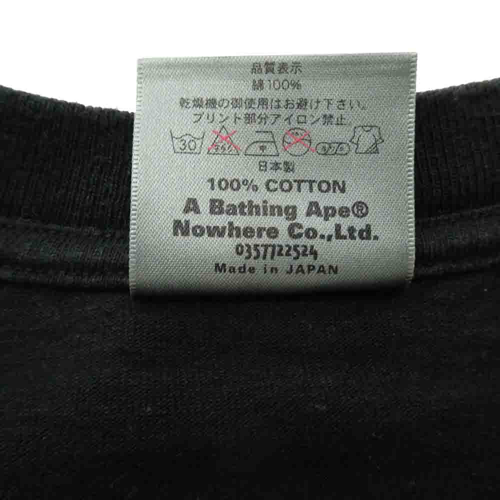A BATHING APE アベイシングエイプ ロゴインマイクロロゴプリント クルーネック 半袖 Tシャツ ブラック系【中古】