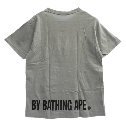 A BATHING APE アベイシングエイプ ビッグフェイス プリント クルーネック 半袖 Tシャツ グレー グレー系 M【中古】