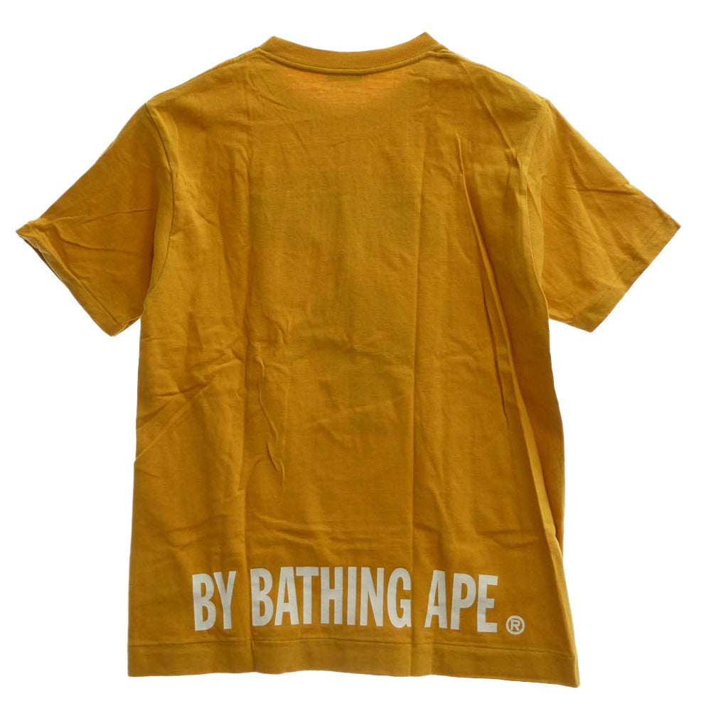 A BATHING APE アベイシングエイプ ビッグフェイス プリント 半袖 Tシャツ イエロー系 M【中古】