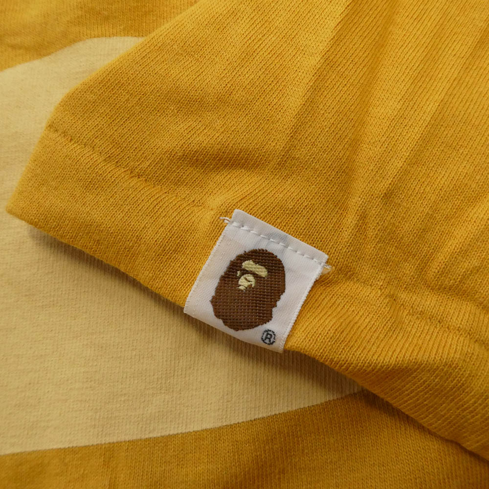 A BATHING APE アベイシングエイプ ビッグフェイス プリント 半袖 Tシャツ イエロー系 M【中古】