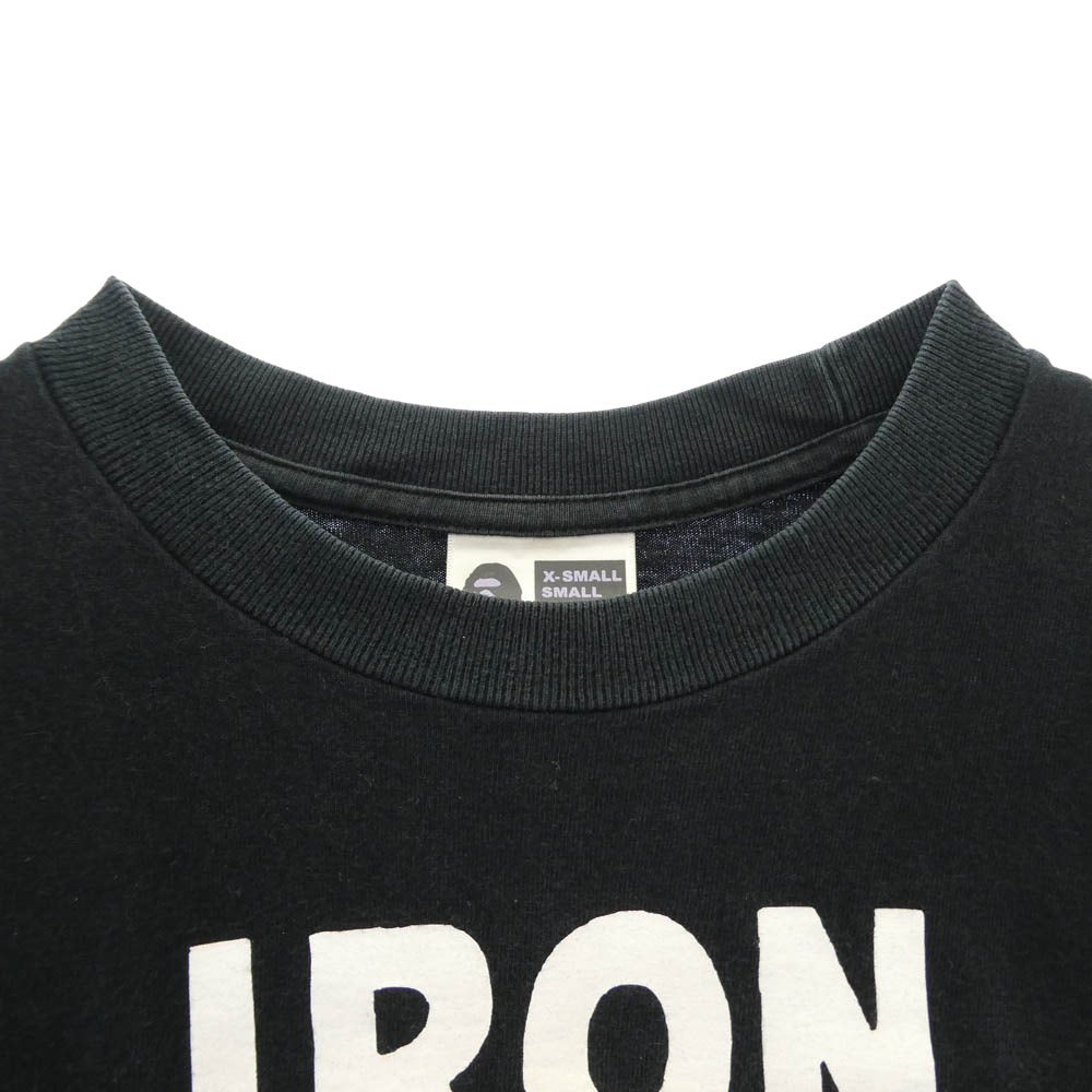 A BATHING APE アベイシングエイプ IRON MAN アイアンマン クルーネック 半袖 Tシャツ ブラック系 M【中古】