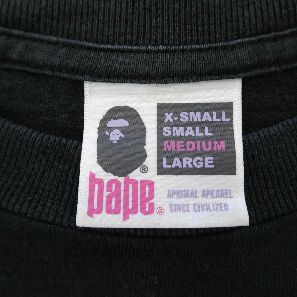 A BATHING APE アベイシングエイプ IRON MAN アイアンマン クルーネック 半袖 Tシャツ ブラック系 M【中古】