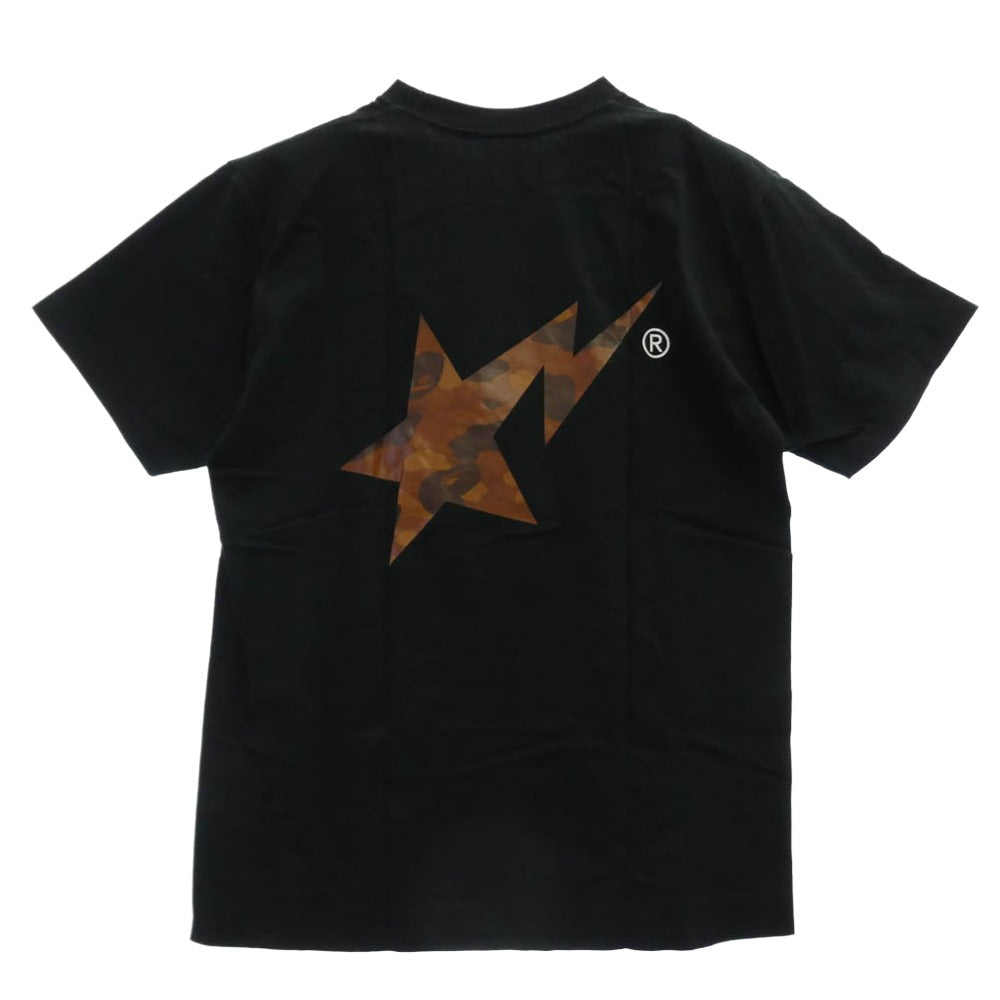 A BATHING APE アベイシングエイプ BAPE STA ロゴプリント 半袖 Tシャツ ブラック系 M【中古】