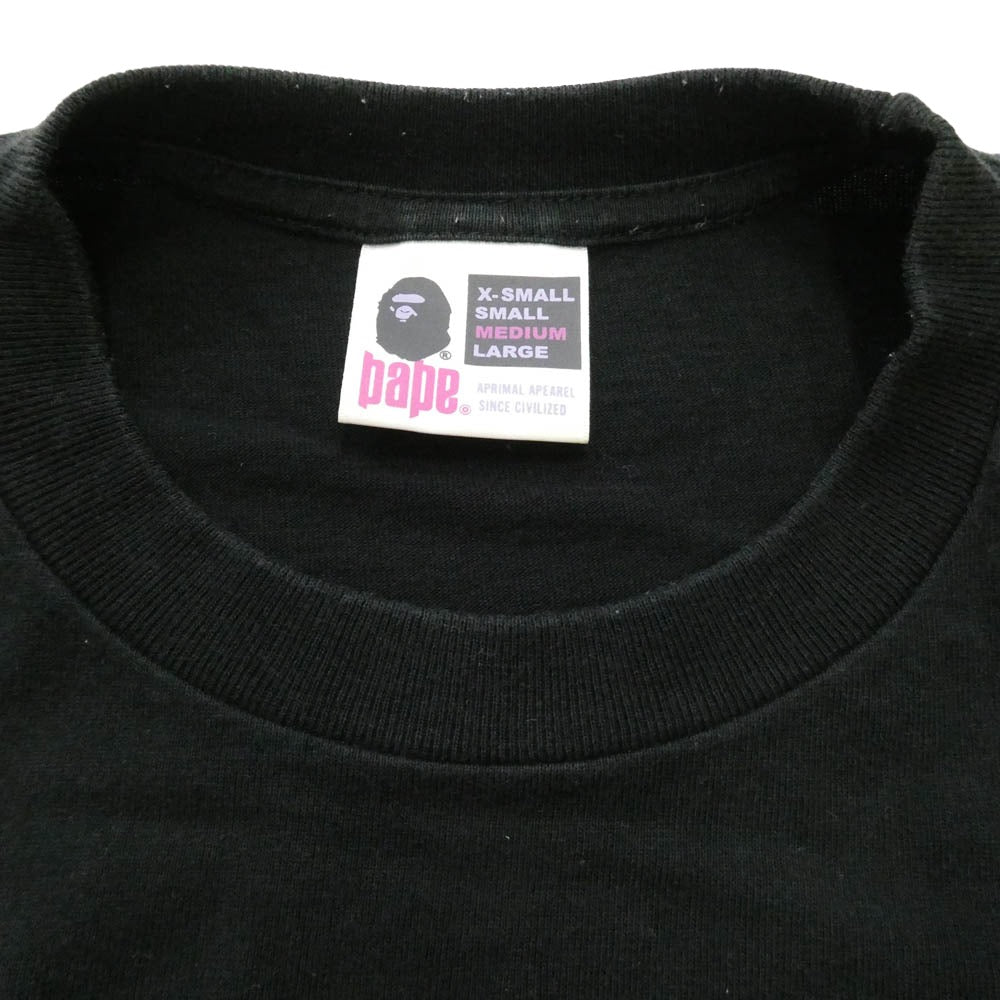 A BATHING APE アベイシングエイプ BAPE STA ロゴプリント 半袖 Tシャツ ブラック系 M【中古】