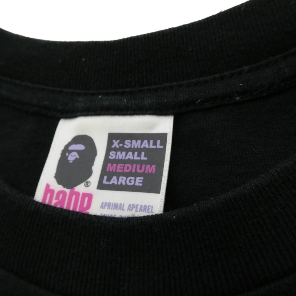 A BATHING APE アベイシングエイプ BAPE STA ロゴプリント 半袖 Tシャツ ブラック系 M【中古】