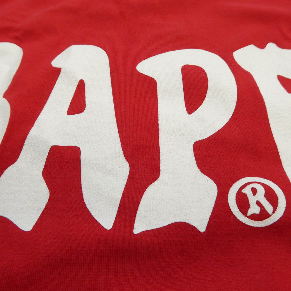 A BATHING APE アベイシングエイプ BAPE EXCLUSIVE エクスクルーシブ ダブルフェイス 半袖 Tシャツ レッド系 M【中古】