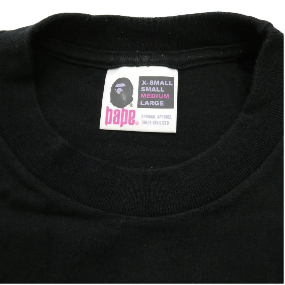 A BATHING APE アベイシングエイプ 猿カモ ビッグフェイス プリント 半袖 Tシャツ ブラック系 M【中古】