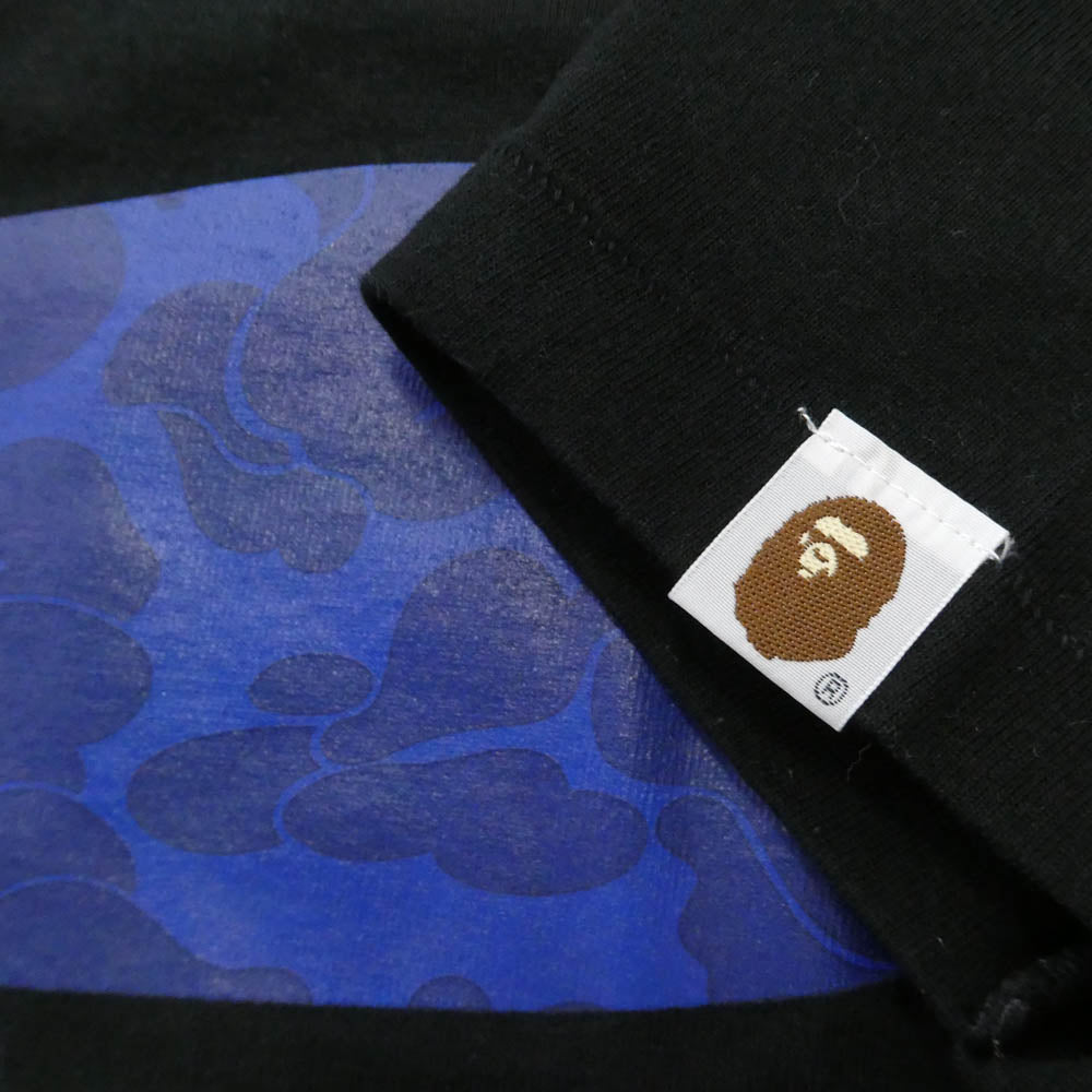 A BATHING APE アベイシングエイプ 猿カモ ビッグフェイス プリント 半袖 Tシャツ ブラック系 M【中古】