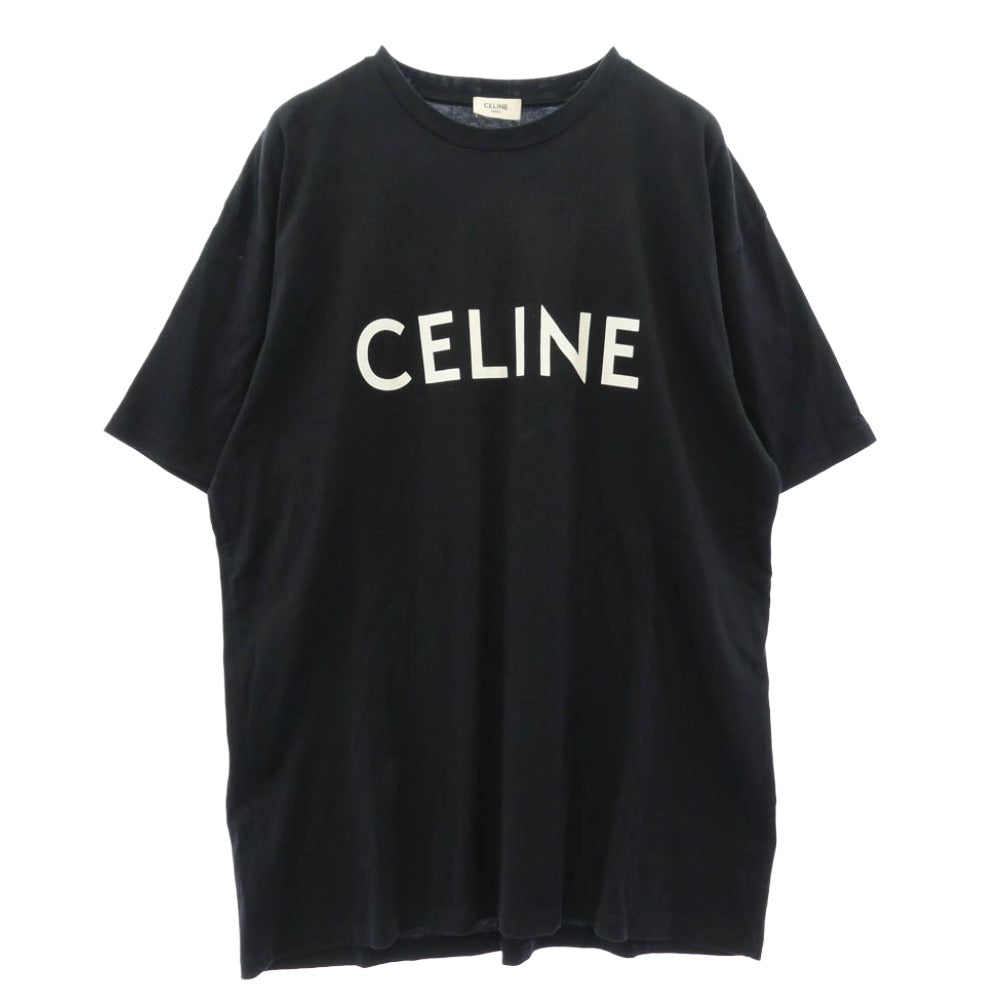 CELINE セリーヌ 21SS 2X681501F フロントロゴ プリント 半袖 Tシャツ カットソー ブラック系 L【中古】