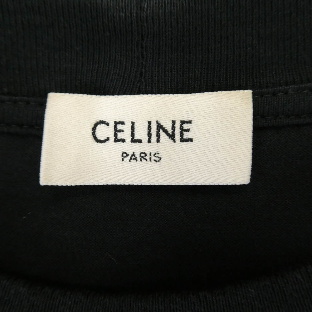 CELINE セリーヌ 21SS 2X681501F フロントロゴ プリント 半袖 Tシャツ カットソー ブラック系 L【中古】