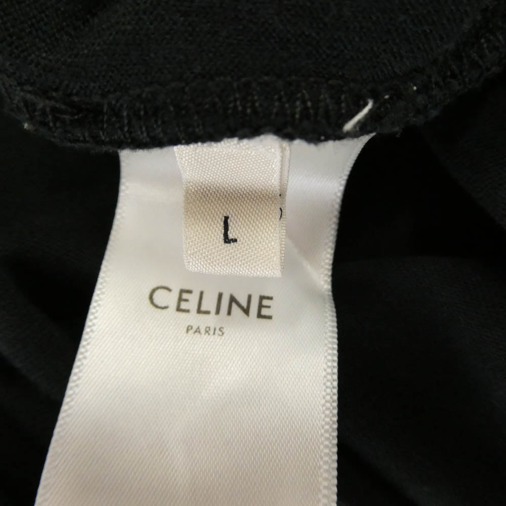 CELINE セリーヌ 21SS 2X681501F フロントロゴ プリント 半袖 Tシャツ カットソー ブラック系 L【中古】