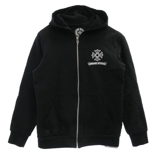 CHROME HEARTS クロムハーツ（原本無） SWTSHRT HD ZIP ダガージップ バックアーチ ロゴジップ フーディ パーカー ブラック系 M【中古】